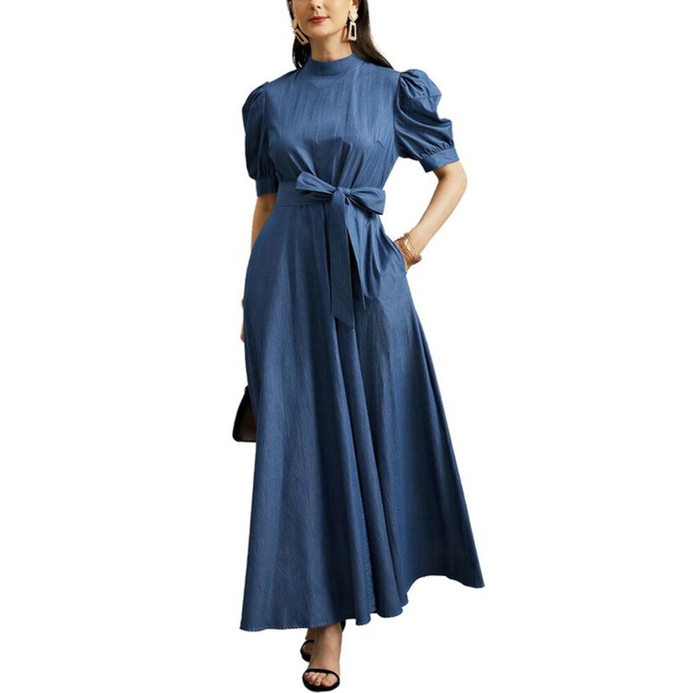 Amina Glam Womens  Maxi Dress, Blue